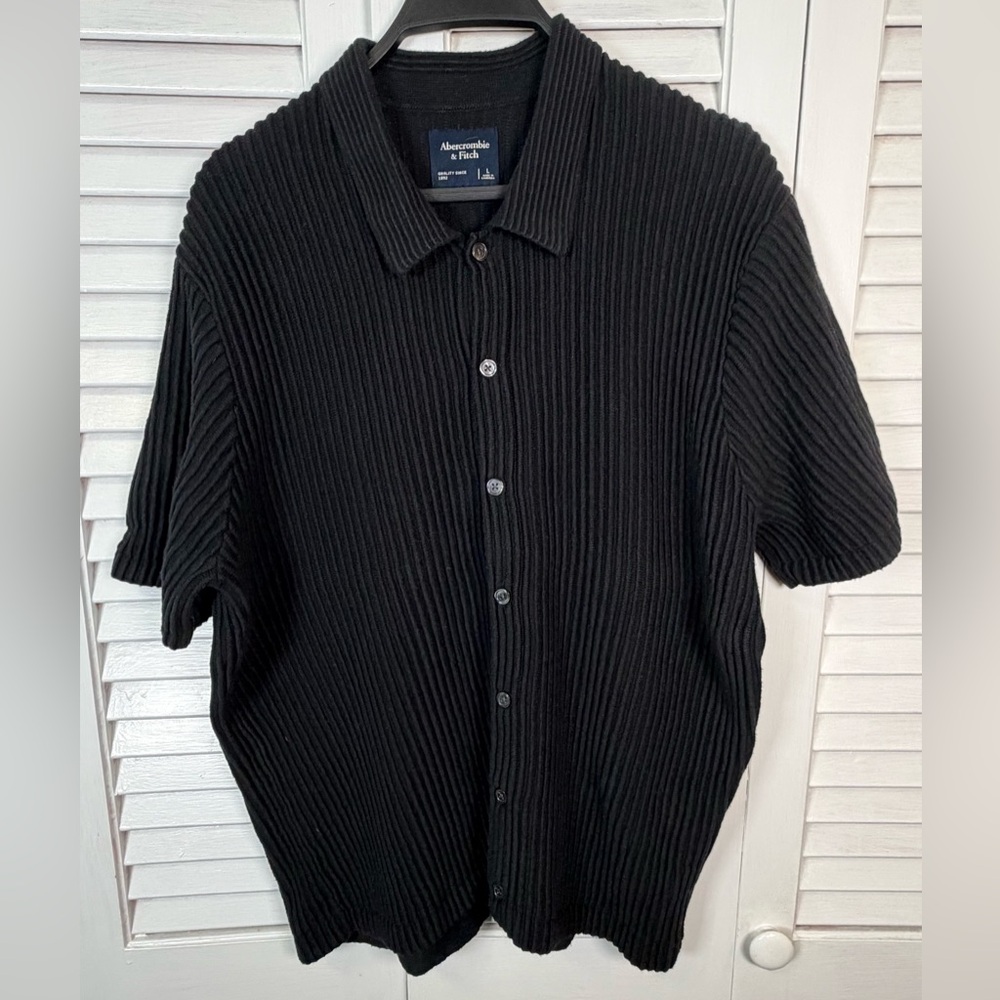 Abercrombie & Fitch Ribbed Black Casual Shirt